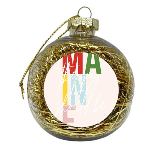 Maine "The Way Life Should Be" Color State - xmas bauble by Toni Scott