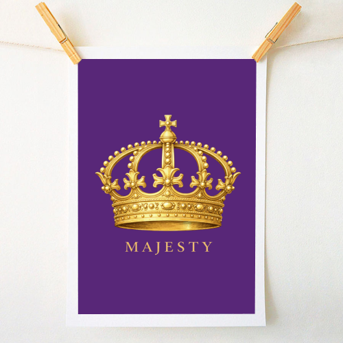 Majesty Crown - A1 - A4 art print by Ms Doodle