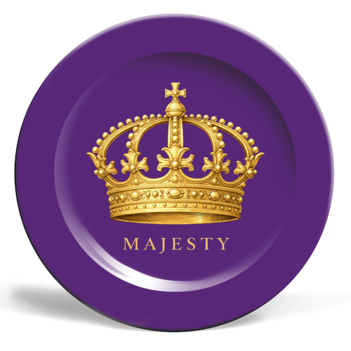 Majesty Crown - ceramic dinner plate by Ms Doodle