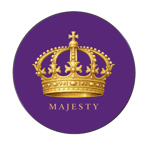 Majesty Crown - Circle Sticker by Ms Doodle