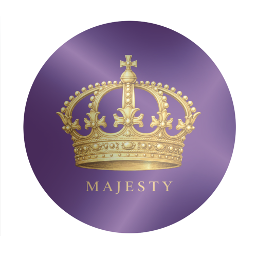 Majesty Crown - Circle Sticker by Ms Doodle