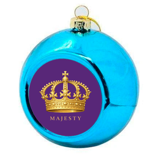 Majesty Crown - colourful christmas bauble by Ms Doodle