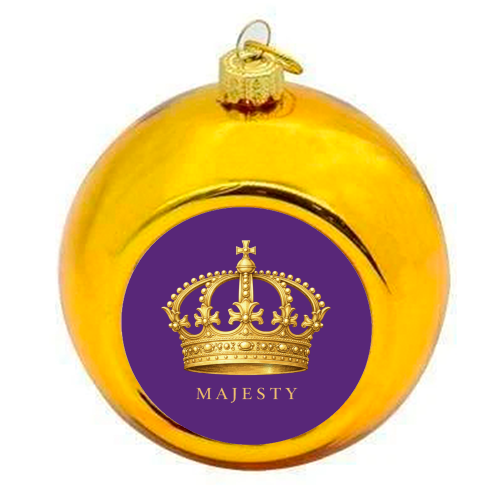 Majesty Crown - colourful christmas bauble by Ms Doodle