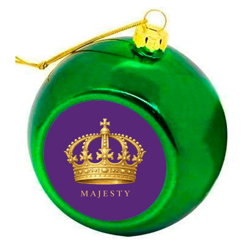 Majesty Crown - colourful christmas bauble by Ms Doodle