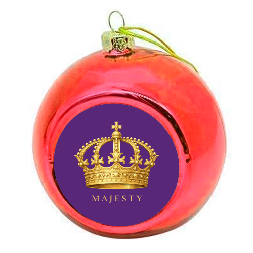 Majesty Crown - colourful christmas bauble by Ms Doodle