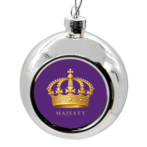 Majesty Crown - colourful christmas bauble by Ms Doodle