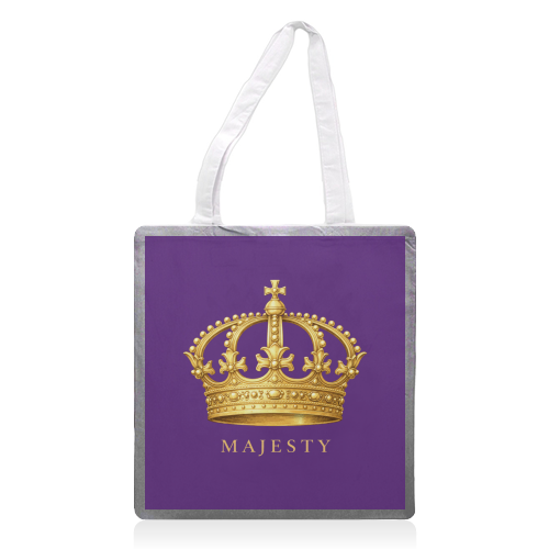 Majesty Crown - printed canvas tote bag by Ms Doodle