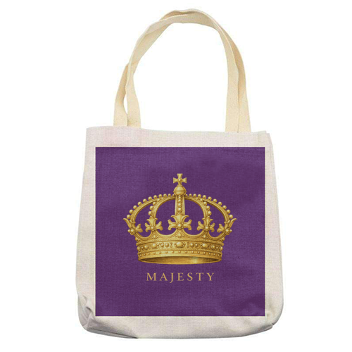 Majesty Crown - printed canvas tote bag by Ms Doodle