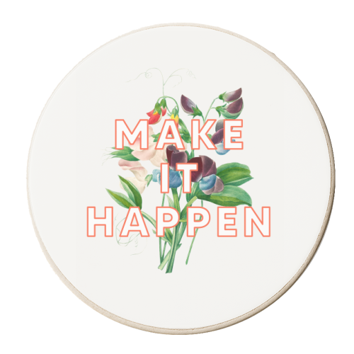 Make It Happen - personalised beer coaster by The 13 Prints