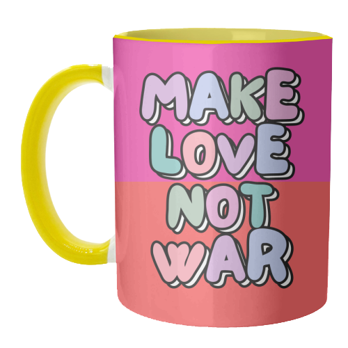 Make Love Not War - unique mug by Nida Designs