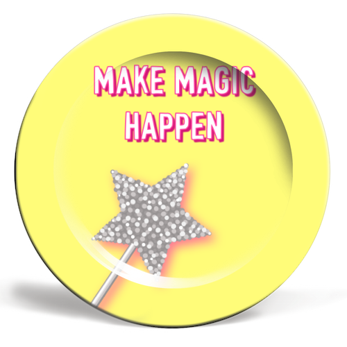 Make Magic Happen - ceramic dinner plate by Adam Regester