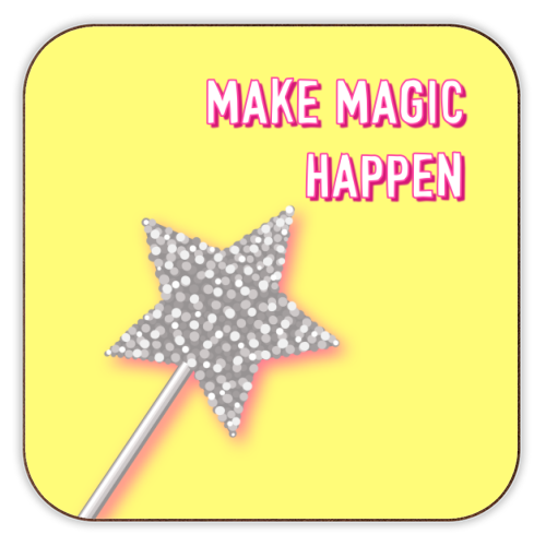 Make Magic Happen - personalised beer coaster by Adam Regester
