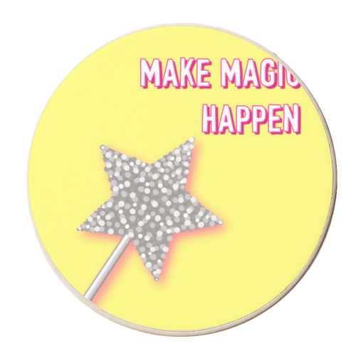 Make Magic Happen - personalised beer coaster by Adam Regester