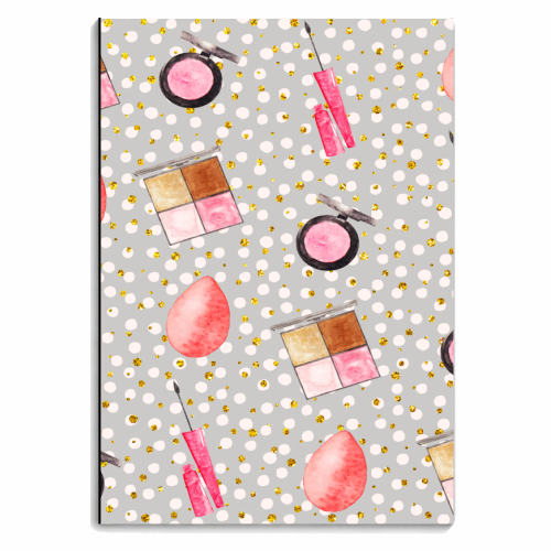 makeup products pattern - personalised A4, A5, A6 notebook by Anastasios Konstantinidis