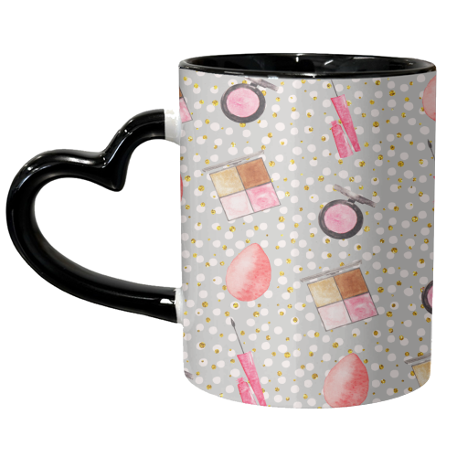 makeup products pattern - unique mug by Anastasios Konstantinidis