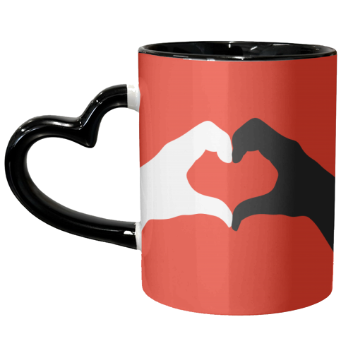 Making Heart Shapes - unique mug by Adam Regester