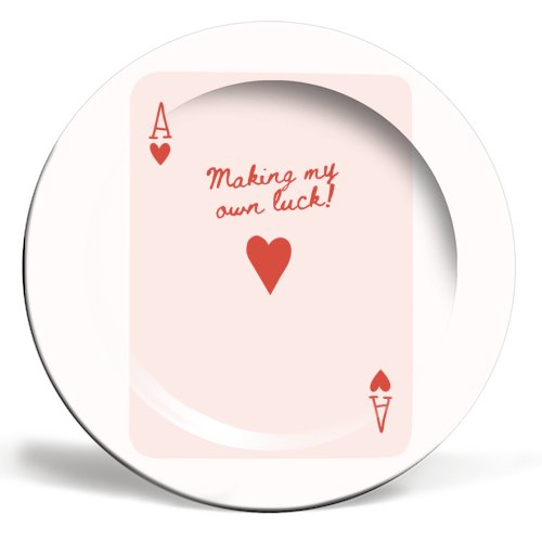 Making My Own Luck - ceramic dinner plate by Lilly Rose