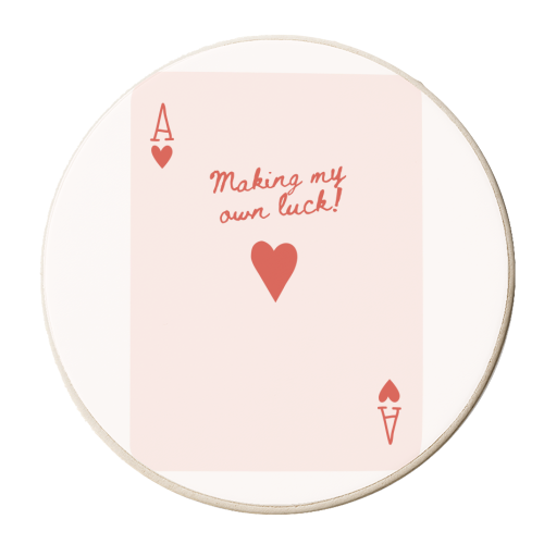 Making My Own Luck - personalised beer coaster by Lilly Rose
