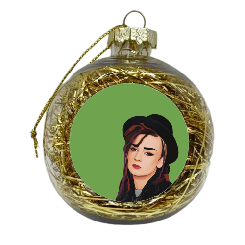 Music Icons: Boy George - xmas bauble by Giddy Kipper