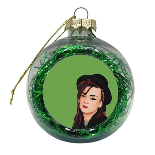 Music Icons: Boy George - xmas bauble by Giddy Kipper