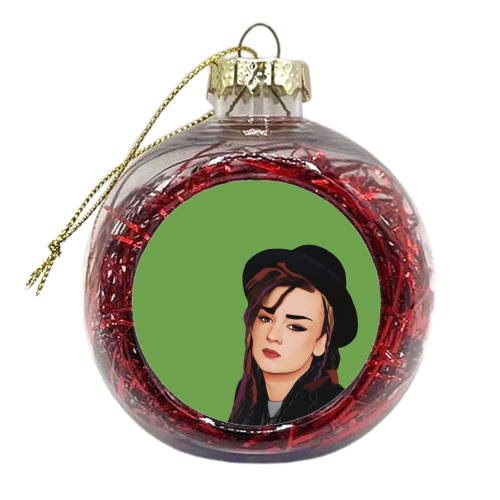 Music Icons: Boy George - xmas bauble by Giddy Kipper