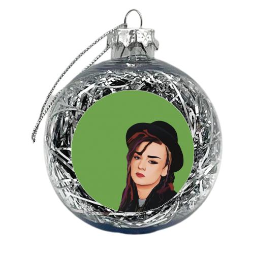 Music Icons: Boy George - xmas bauble by Giddy Kipper