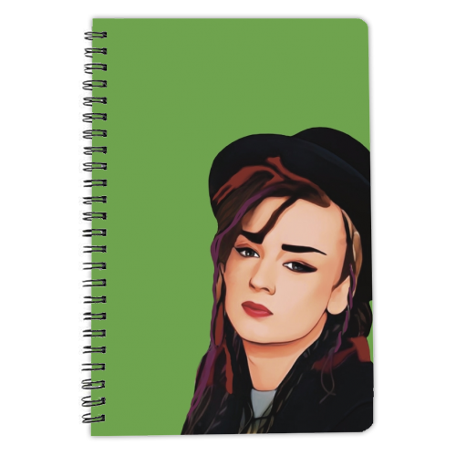 Music Icons: Boy George - personalised A4, A5, A6 notebook by Giddy Kipper