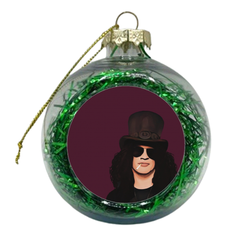 Music Icons: Slash - xmas bauble by Giddy Kipper