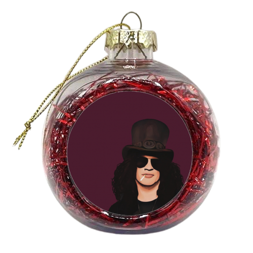 Music Icons: Slash - xmas bauble by Giddy Kipper