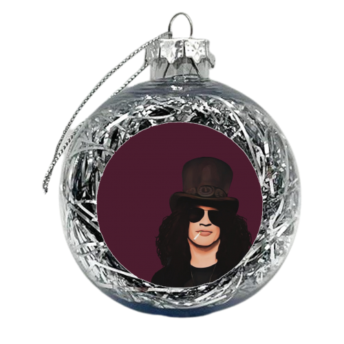 Music Icons: Slash - xmas bauble by Giddy Kipper