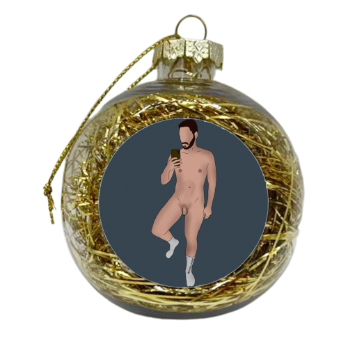 Male nude 1 - xmas bauble by Ben Willis-Payne