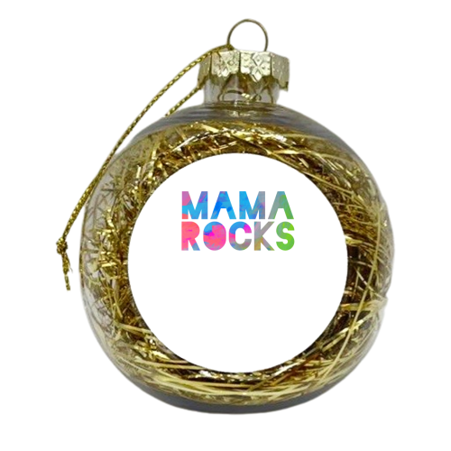 MAMA ROCKS - BLACK - xmas bauble by Cassie Swindlehurst