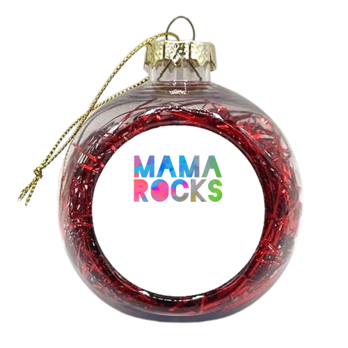 MAMA ROCKS - BLACK - xmas bauble by Cassie Swindlehurst