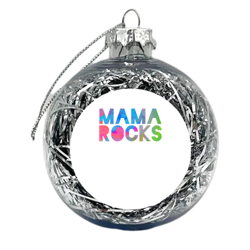 MAMA ROCKS - BLACK - xmas bauble by Cassie Swindlehurst
