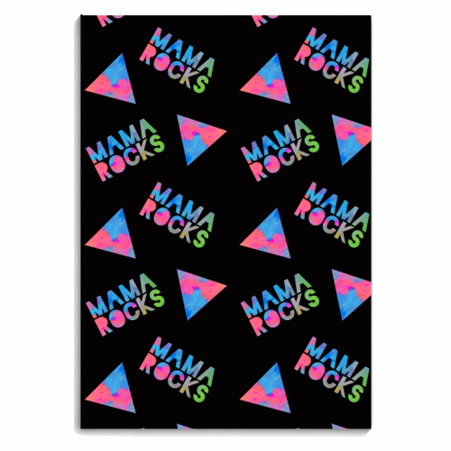 MAMA ROCKS - BLACK - personalised A4, A5, A6 notebook by Cassie Swindlehurst