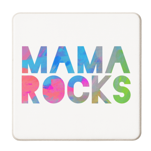 MAMA ROCKS - BLACK - personalised beer coaster by Cassie Swindlehurst