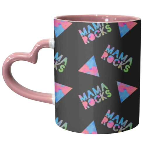 MAMA ROCKS - BLACK - unique mug by Cassie Swindlehurst