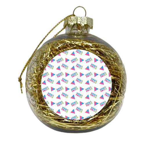 MAMA ROCKS - WHITE - xmas bauble by Cassie Swindlehurst