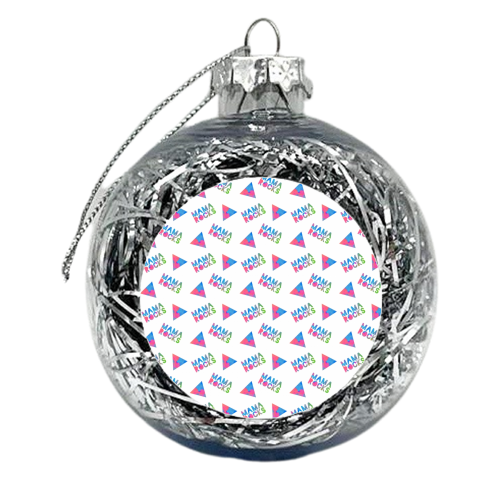 MAMA ROCKS - WHITE - xmas bauble by Cassie Swindlehurst