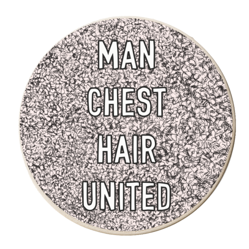 Man Chest Hair United - personalised beer coaster by Adam Regester