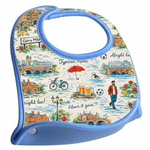 Manc - feeding bib by Ms Doodle