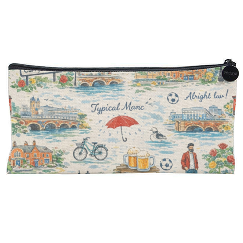 Manc - flat pencil case by Ms Doodle