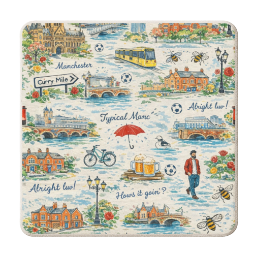 Manc - personalised beer coaster by Ms Doodle