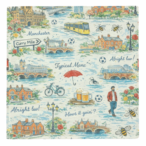 Manc - personalised beer coaster by Ms Doodle