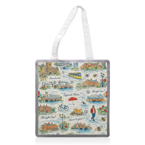 Manc - printed canvas tote bag by Ms Doodle