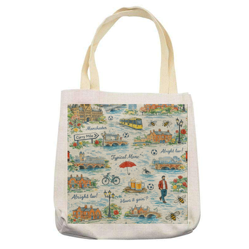 Manc - printed canvas tote bag by Ms Doodle