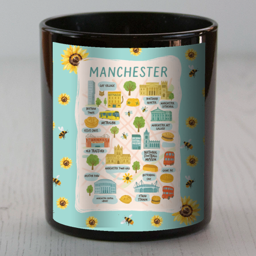 Manchester Bee Map! - scented candle by The Yellow Box