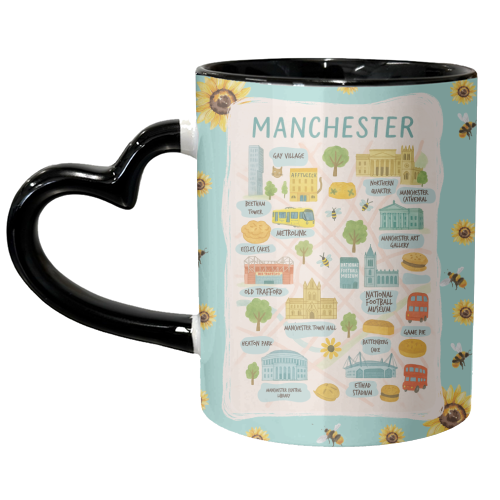 Manchester Bee Map! - unique mug by The Yellow Box