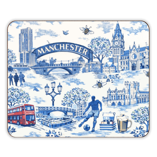 Manchester Blue Toile - designer placemat by Ms Doodle