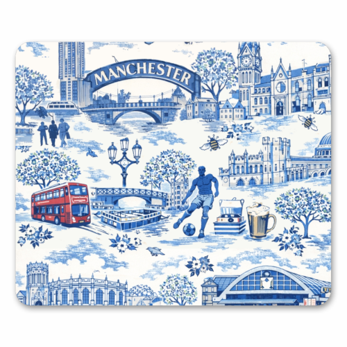 Manchester Blue Toile - mouse mat by Ms Doodle